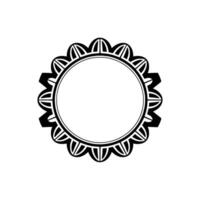Decorative Black and White Circular Frameborder Element, Minimalist vector