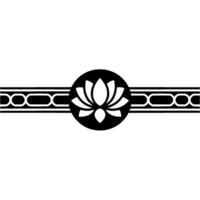 Minimalist Lotus Flower with Geometric Border on White vector