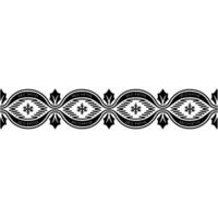 Black White Decorative Border with Snowflake Motifs vector
