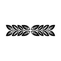 Minimalist Leaf Border Black Foliage on White Background vector