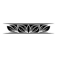 Elegant Black and White Leafy Border Element - Leaf vector