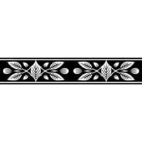 Elegant Black and White Floral Border - Repeating pattern vector