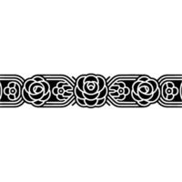 Elegant Rose Border Black and White Pattern vector