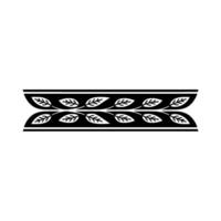Elegant Black Leafy Border Element on Light Background vector