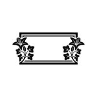 Elegant Floral Frame in Black White For vector