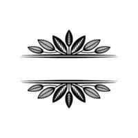 Black and White Leaf Frame Elegant Botanical vector
