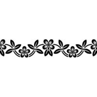 Minimalist Floral Border Elegant Black White Pattern - Minimal vector