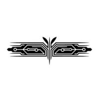 Technature Fusion Circuit Board Branch, Minimalist vector