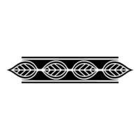 Abstract Leafy Border, Monochrome, vector