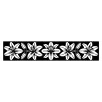 Elegant Black and White Floral Border Lily Pattern vector