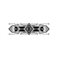 Geometric Tech Element Minimalist Black White vector
