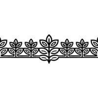 Minimalist Foliage Border in Black and White vector