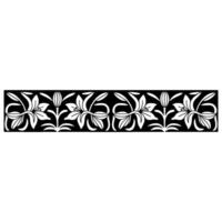 Elegant Lily Border in Black and White Floral vector