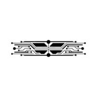 Tech Circuit Board Element in Black on White vector