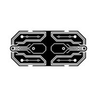 Abstract Circuit Board Diagram in Black and White on White Background vector