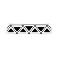 Geometric Truss Bridge Segment, Minimalist Black and White vector