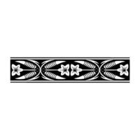 Floral Border Ornament, Minimalist Black and White vector