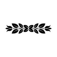 Elegant Black Leafy Border on White Background - Leaf vector