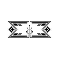 Techart Deco Modern Geometric with Circuitry Motif vector