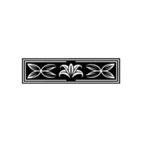 Elegant Floral Ornament Border in Black and White Decorative Element vector