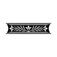 Elegant Black White Floral Ornament Border Element vector
