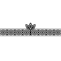 Minimalist Floral Border with Geometric Pattern, Black on White vector
