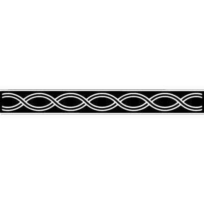 Minimalist Black and White Wave Pattern Border, Elegant Element