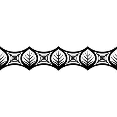 Elegant Black Leaf Border, Modern Minimalist Decorative Element