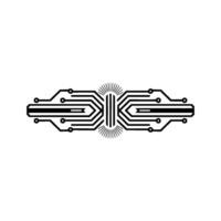 Minimalist Circuit Board with Radiating Center Technology Concept vector