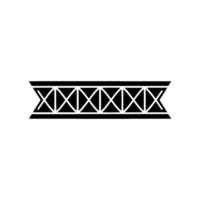 Black Truss Bridge Symbol on White Background Minimalist vector