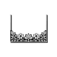 Elegant Floral Frame, Black and White, For Invitations Or Decor vector