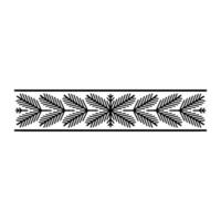 Minimalist Christmas Border, Foliage Pattern, Black and White vector