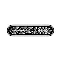 Elegant Floral Border in Black and White, Decorative Element - Leaf vector
