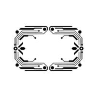 Futuristic Circuit Board Frame on White Background - Border vector
