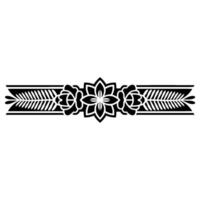 Elegant Black and White Floral Border - Artistic vector
