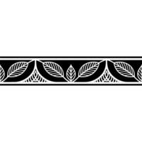 Minimalist Leaf Pattern Border in Black and White - Leaves vector