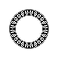 Ornate Black and White Circle Frame, Decorative Border, Minimalist vector