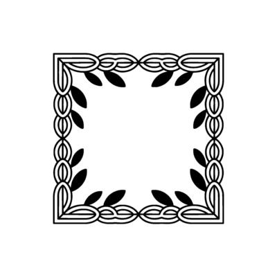 Elegant Black White Frame with Leaf Accents