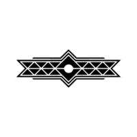 Geometric Ornament Abstract Black White Art vector