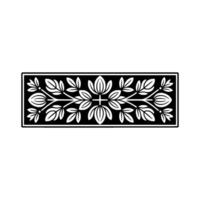 Floral Scrollwork Border in Black White Ornament vector