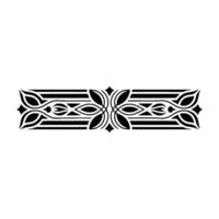 Elegant Black Floral Border on White Background - Ornament, Element vector