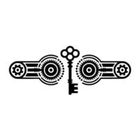 Steampunk Key Gears Minimalist Illustration vector