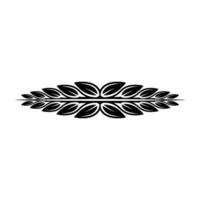 Minimalist Black Leaf Element on White Background - Leaves vector