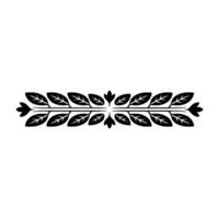 Elegant Black Leaf Border on White Background, Decorative Element - Floral vector