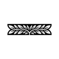 Minimalist Black and White Leafy Border Element For vector