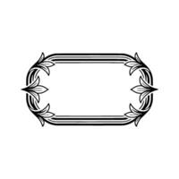 Elegant Black and White Floral Frame Element - Border vector