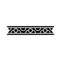 Black Geometric Border Minimalist Decorative Element on White vector