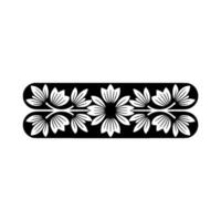 Minimalist Floral Border Black and White Element - Elegant vector