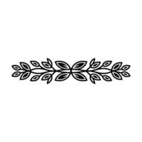 Minimalist Leaf Motif Border on White Background - Leaves vector