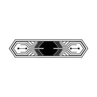 Abstract Circuit Board on White Background - Minimal vector